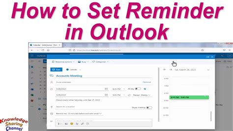 set a reminder for 5:00 p.m.|How to use reminders in Microsoft Outlook.